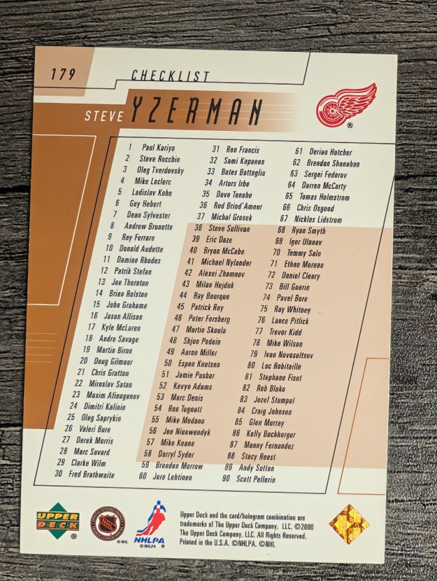 2000-01 Upper Deck #179 Steve Yzerman CL