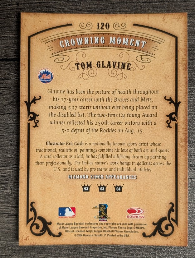 2004 Diamond Kings #120 Tom Glavine