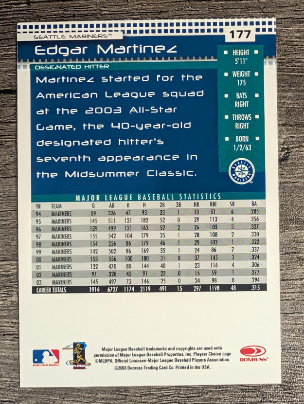 2004 Donruss #177 Edgar Martinez