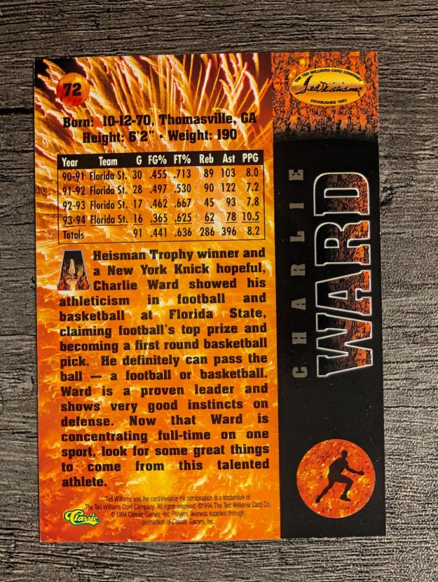 1995 Ted Williams #72 Charlie Ward