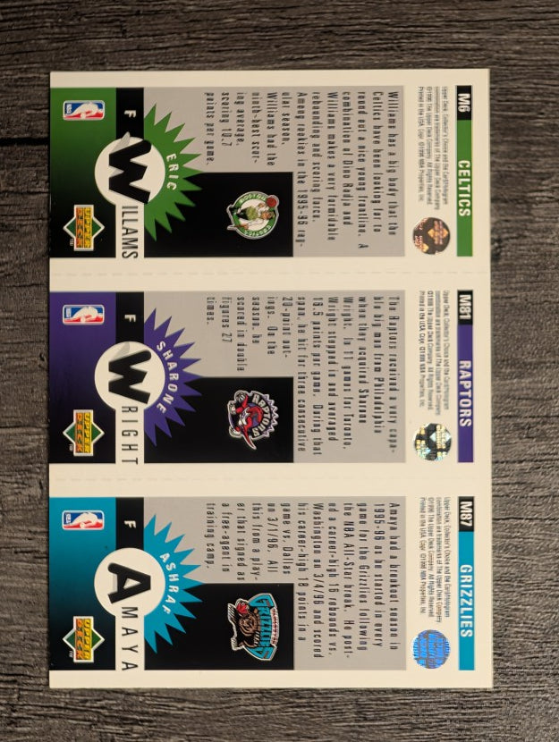 1996-97 Collector's Choice Mini-Cards #M6 Ashraf Amaya/Sharone Wright/Eric Williams