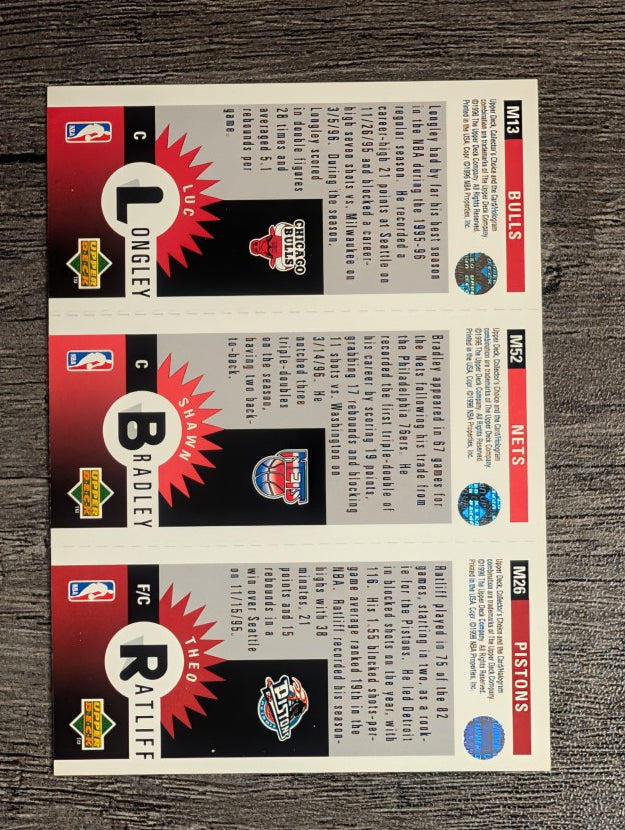 1996-97 Collector's Choice Mini-Cards #M13 Theo Ratliff/Shawn Bradley/Luc Longley