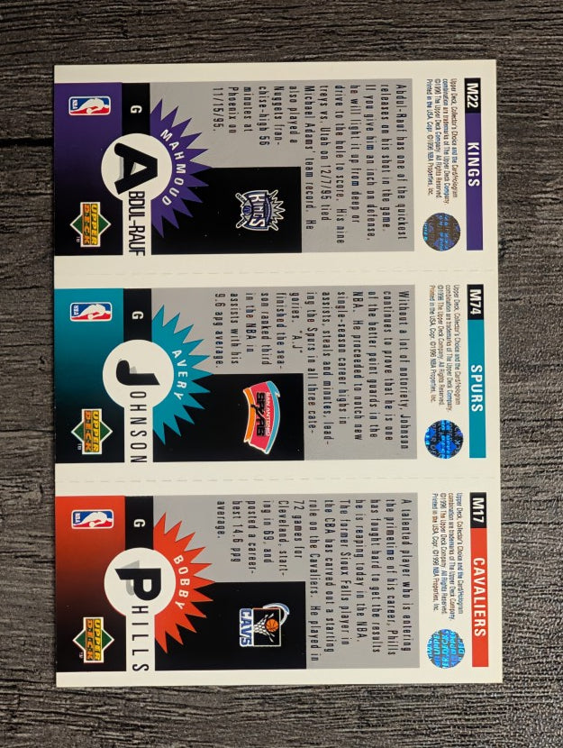 1996-97 Collector's Choice Mini-Cards #M22 Bobby Phills/Avery Johnson/Mahmoud Abdul-Rauf