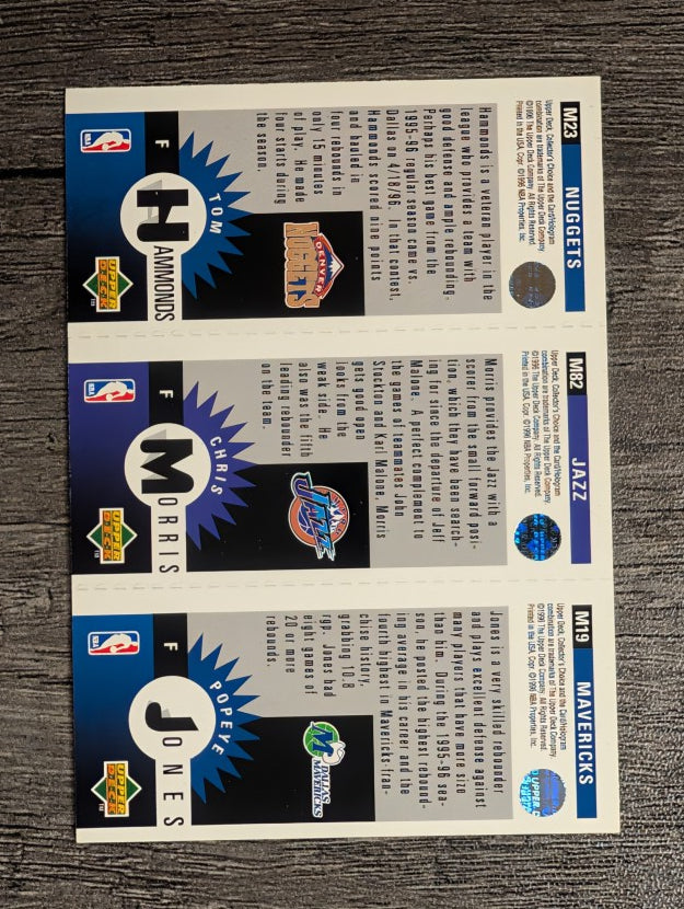 1996-97 Collector's Choice Mini-Cards #M23 Popeye Jones/Chris Morris/Tom Hammonds