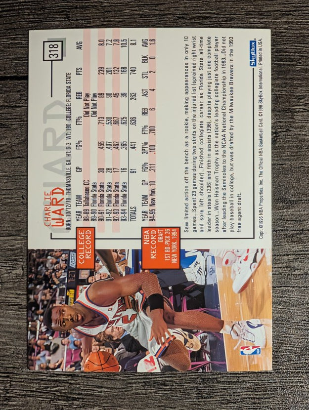 1995-96 Hoops #318 Charlie Ward