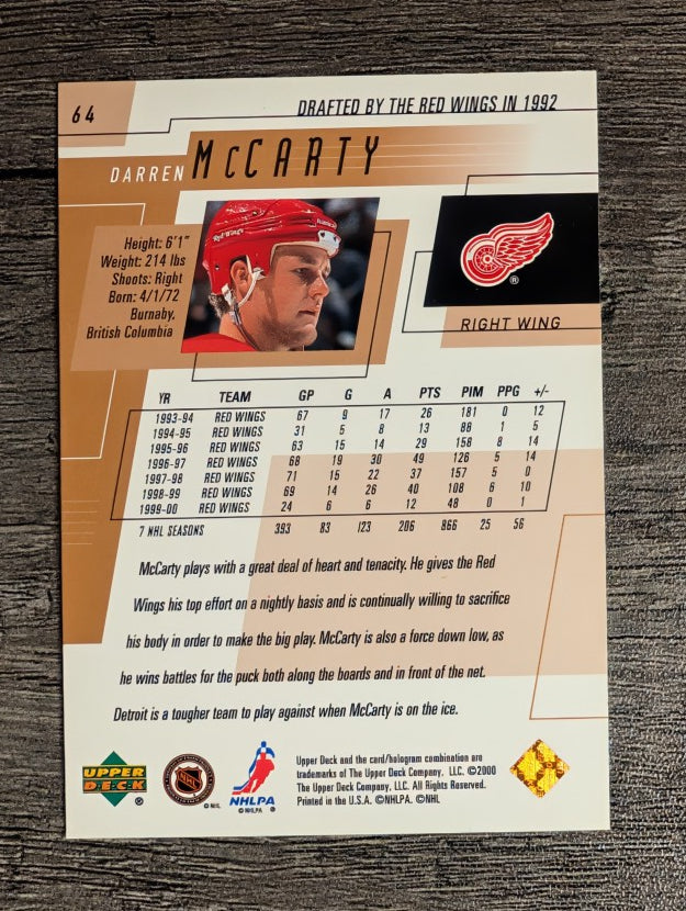2000-01 Upper Deck #64 Darren McCarty