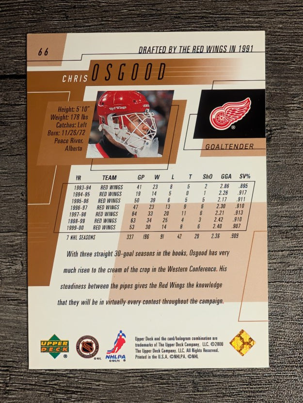 2000-01 Upper Deck #66 Chris Osgood
