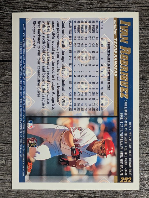 1998 Topps #292 Ivan Rodriguez