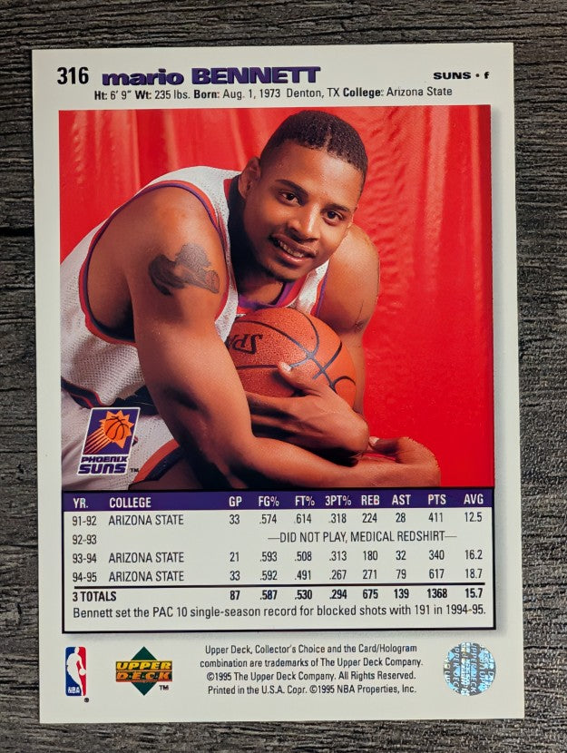 1995-96 Collector's Choice #316 Mario Bennett RC