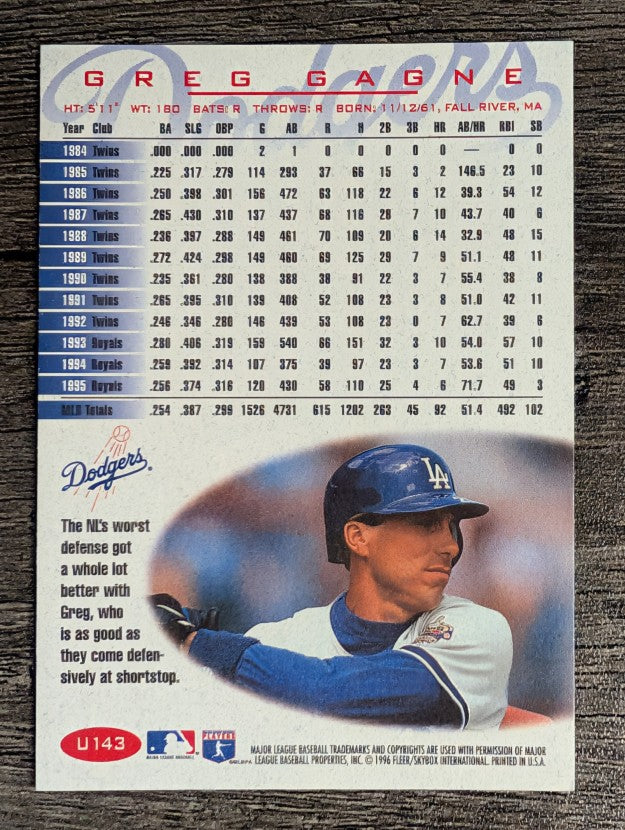 1996 Fleer Update #U143 Greg Gagne