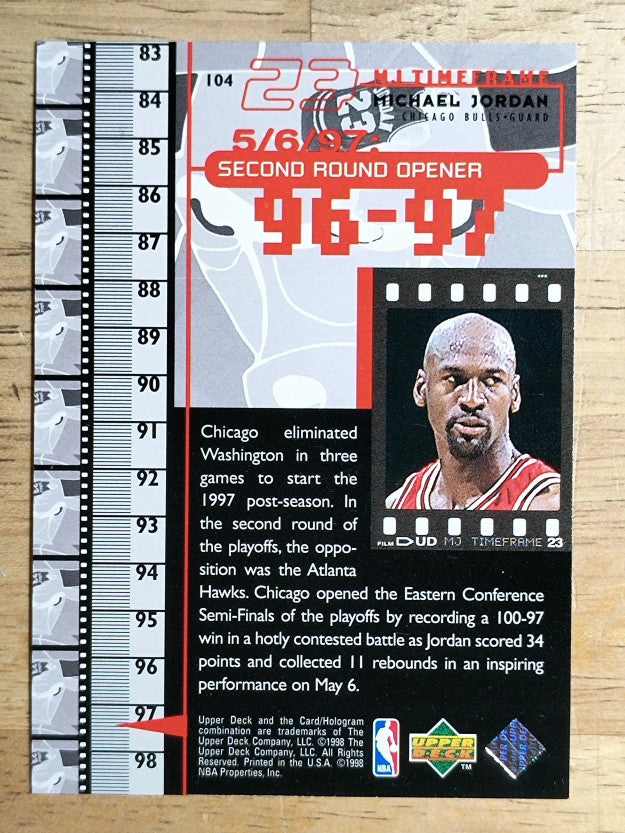 1998 Upper Deck Michael Jordan Living Legend #104 Michael Jordan TF 1996-97