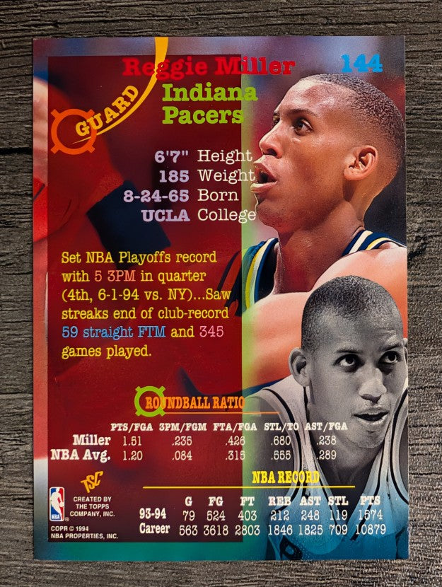 1994-95 Stadium Club #144 Reggie Miller