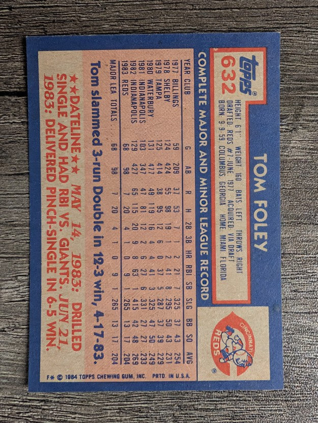 1984 Topps #632 Tom Foley