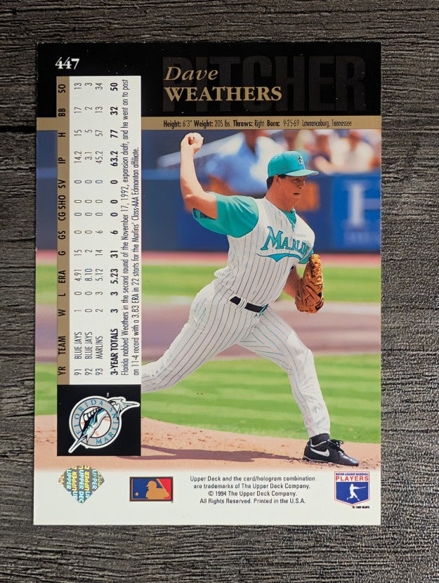 1994 Upper Deck Electric Diamond #447 Dave Weathers