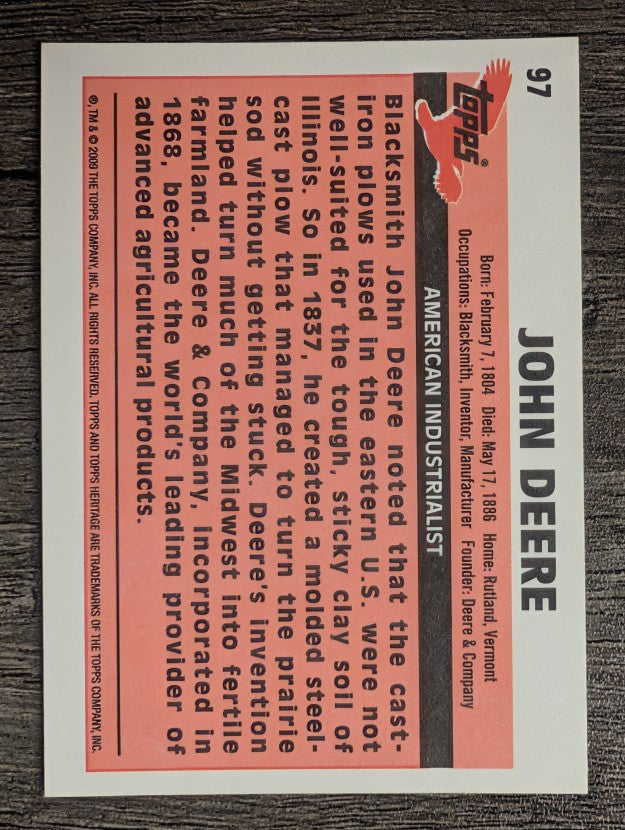 2009 Topps American Heritage #97 John Deere