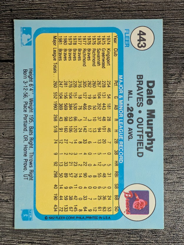 1982 Fleer #443 Dale Murphy