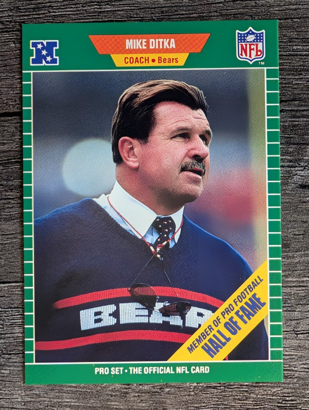 1989 Pro Set #53B Mike Ditka CO/HOF banner on front