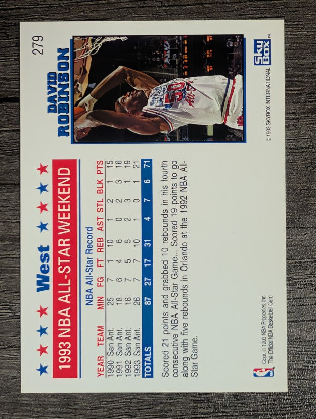 1993-94 Hoops #279 David Robinson AS