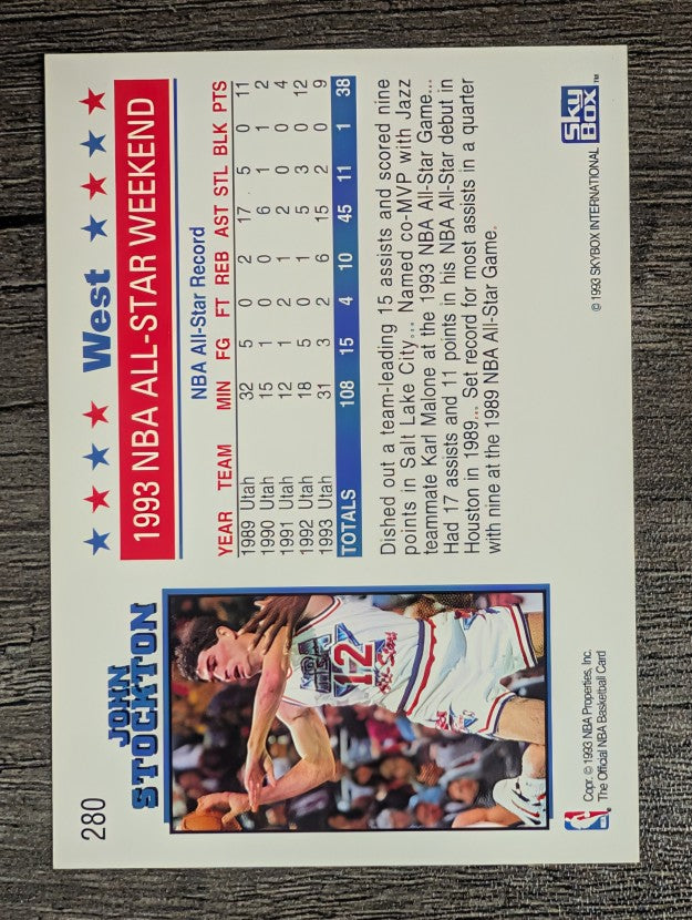 1993-94 Hoops #280 John Stockton AS