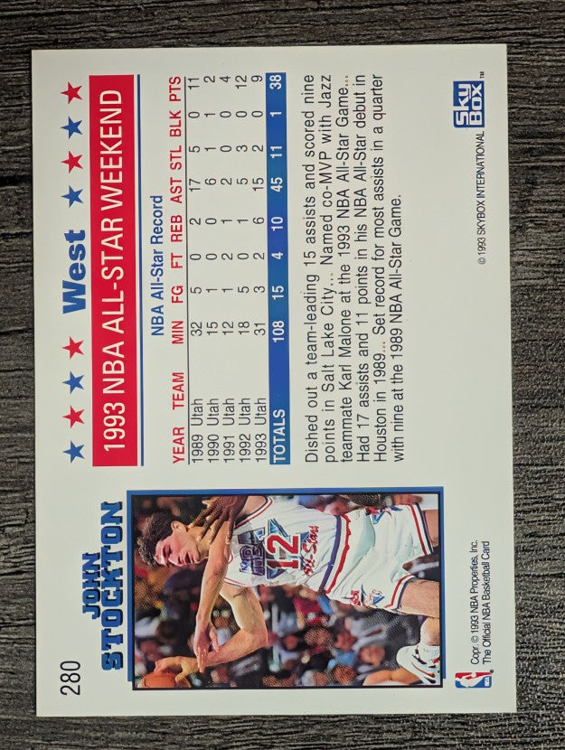 1993-94 Hoops #280 John Stockton AS
