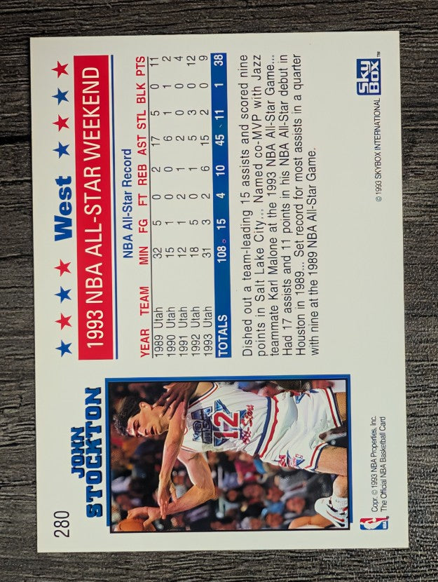 1993-94 Hoops #280 John Stockton AS