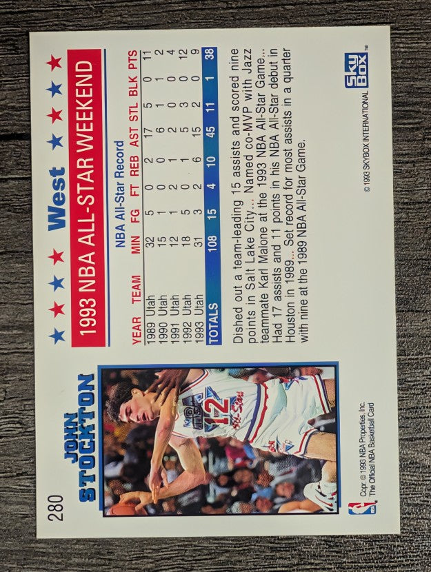 1993-94 Hoops #280 John Stockton AS