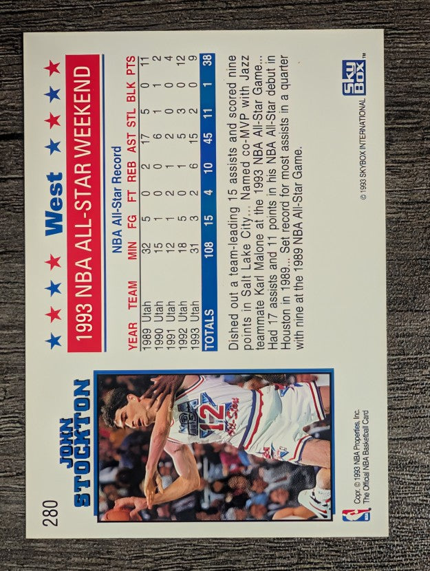 1993-94 Hoops #280 John Stockton AS (NM)