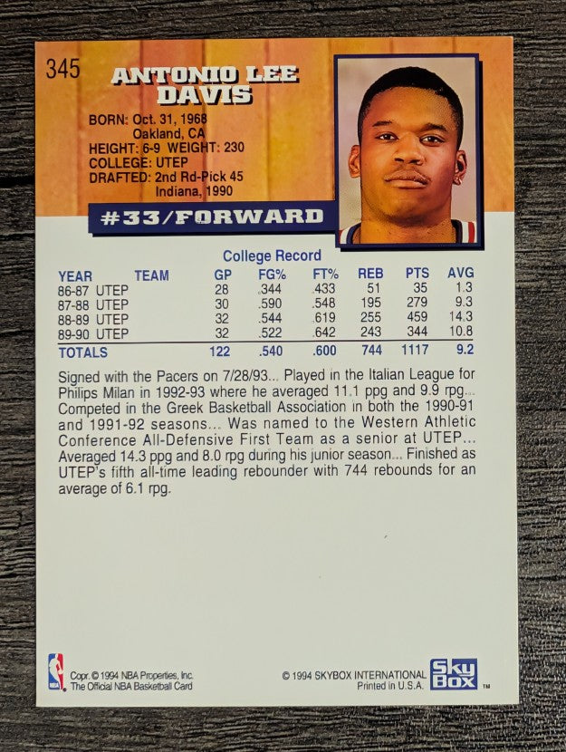 1993-94 Hoops #345 Antonio Davis RC
