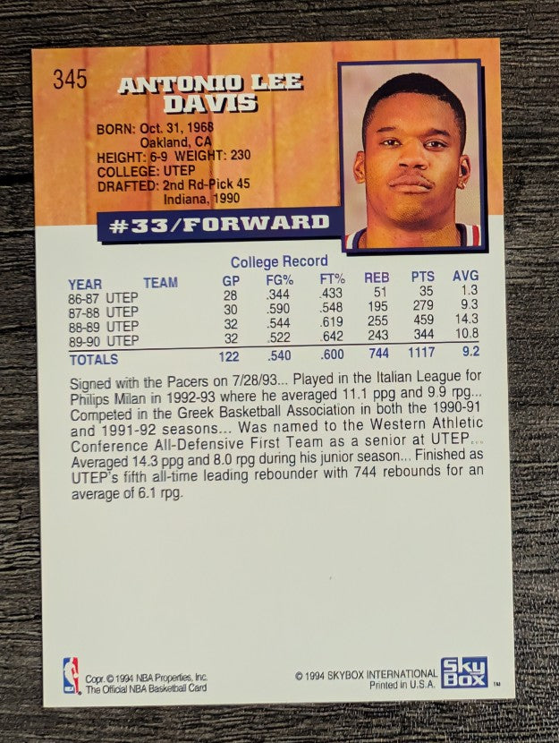 1993-94 Hoops #345 Antonio Davis RC
