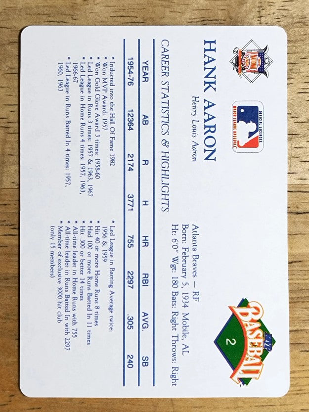 1992 MVP 2 Highlights #2 Hank Aaron