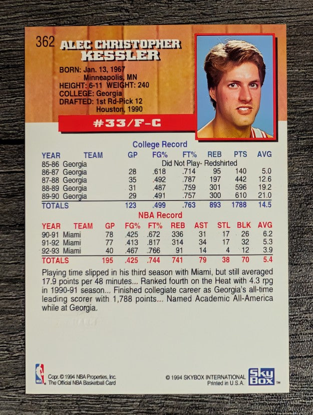 1993-94 Hoops Fifth Anniversary Gold #362 Alec Kessler