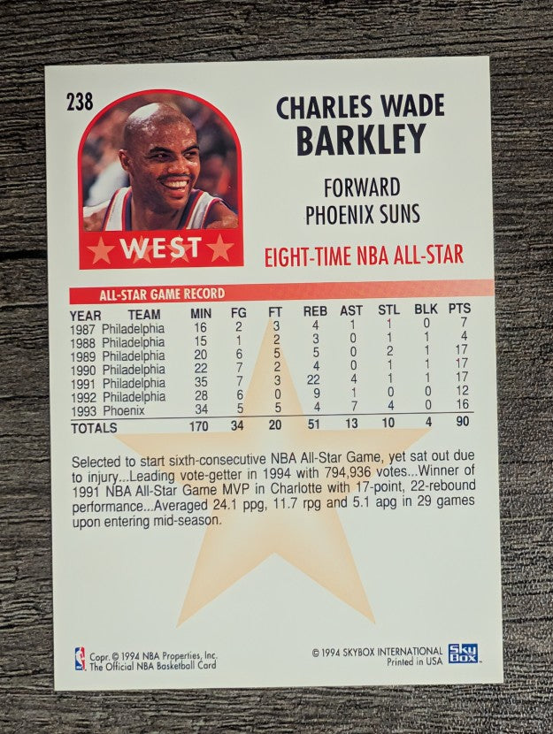 1994-95 Hoops #238 Charles Barkley AS