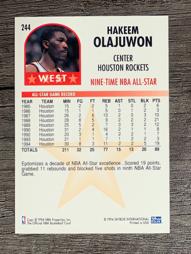 1994-95 Hoops #244 Hakeem Olajuwon AS