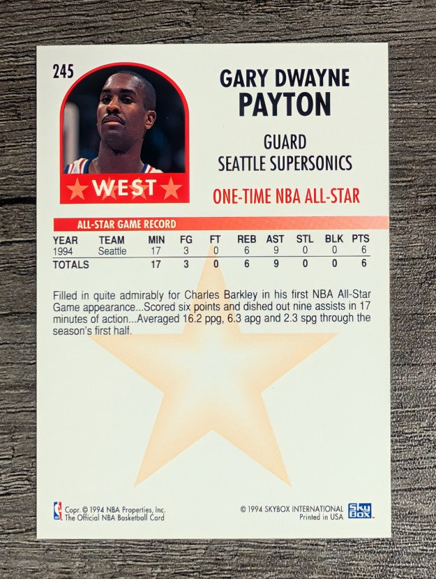 1994-95 Hoops #245 Gary Payton AS