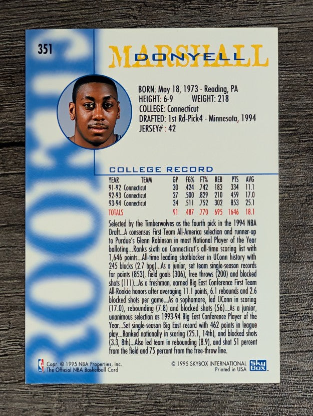1994-95 Hoops #351 Donyell Marshall RC