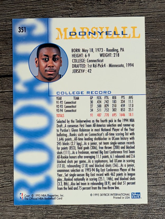 1994-95 Hoops #351 Donyell Marshall RC