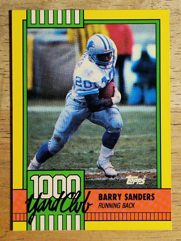 1990 Topps 1000 Yard Club Disclaimer Back #3 Barry Sanders
