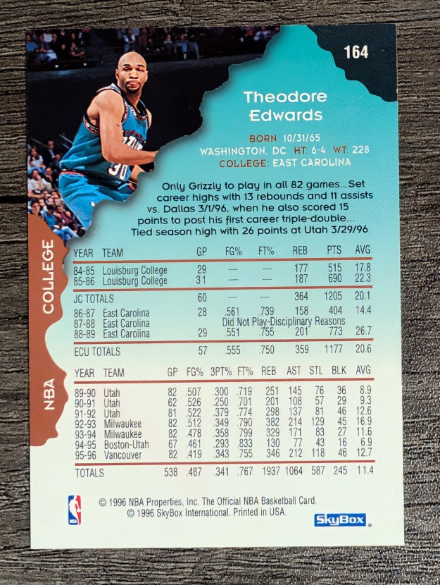 1996-97 Hoops #164 Blue Edwards