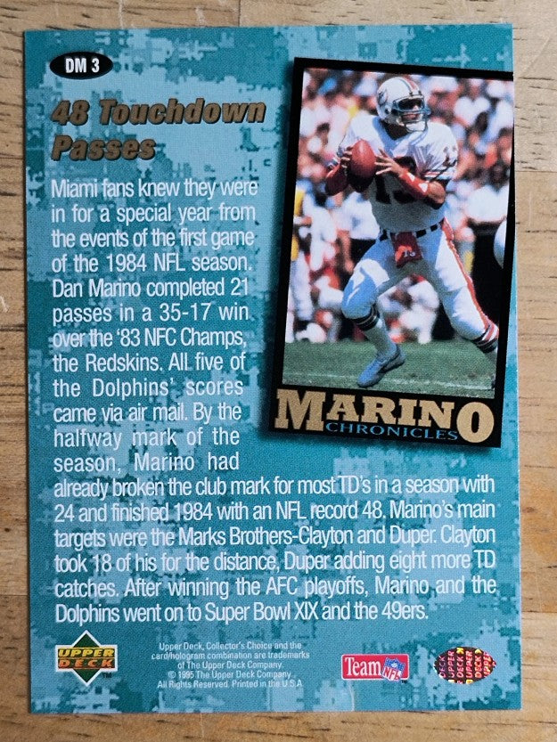 1995 Collector's Choice Dan Marino Chronicles #DM3 Dan Marino