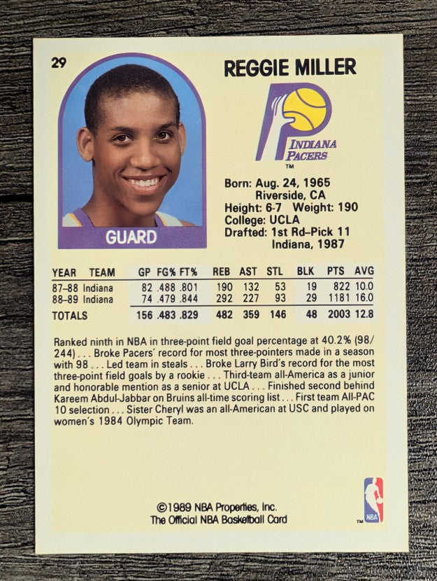 1989-90 Hoops #29 Reggie Miller