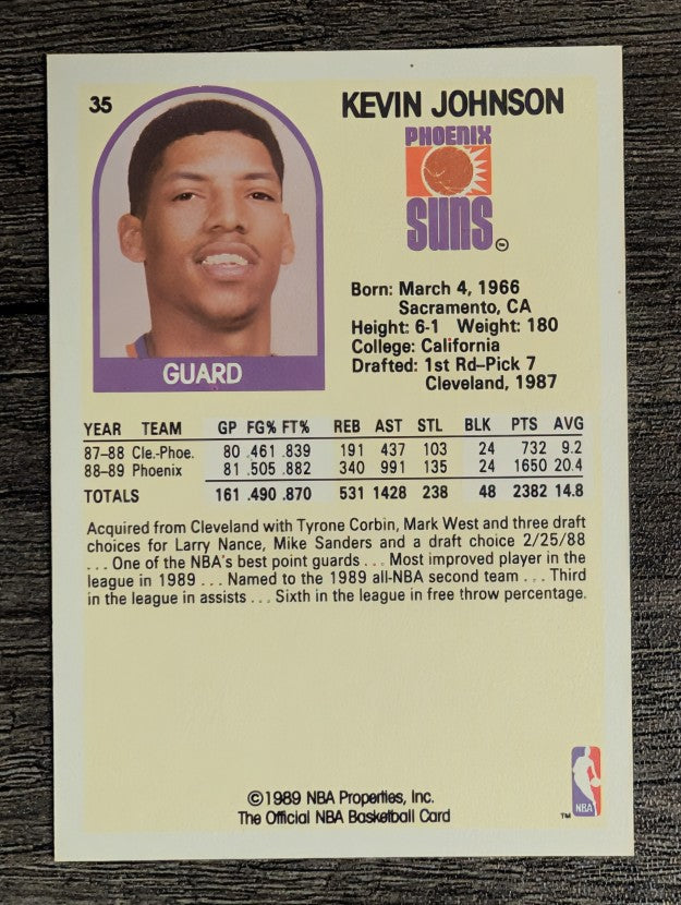 1989-90 Hoops #35 Kevin Johnson RC