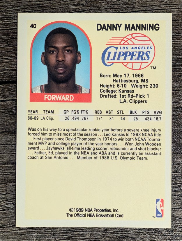 1989-90 Hoops #40 Danny Manning RC