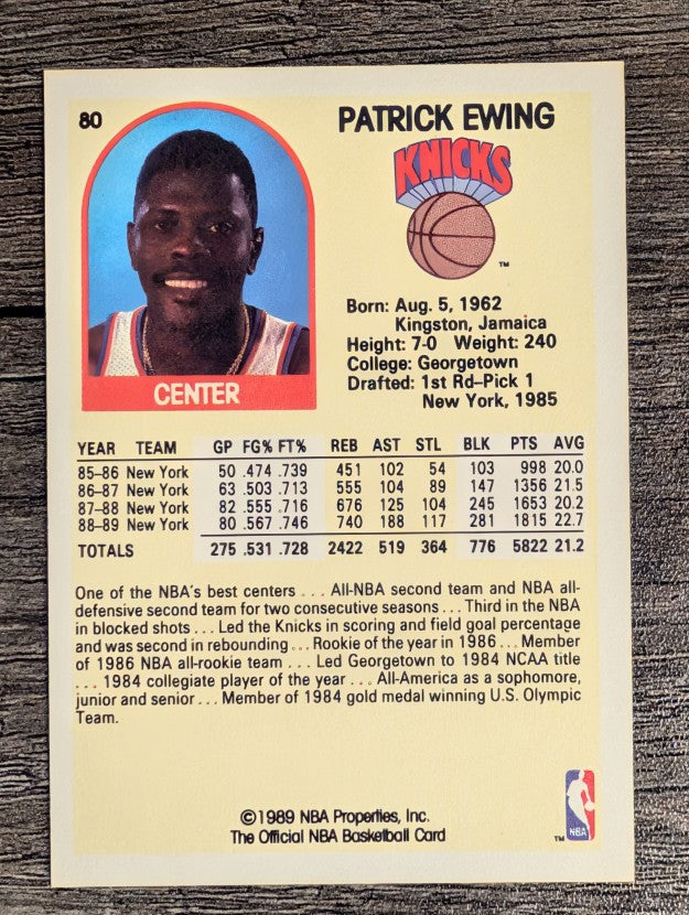 1989-90 Hoops #80 Patrick Ewing
