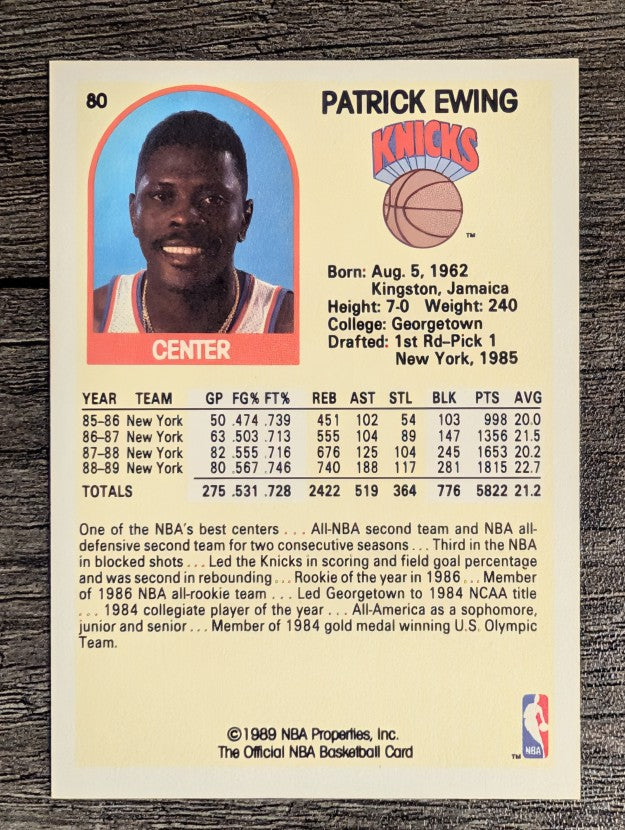 1989-90 Hoops #80 Patrick Ewing