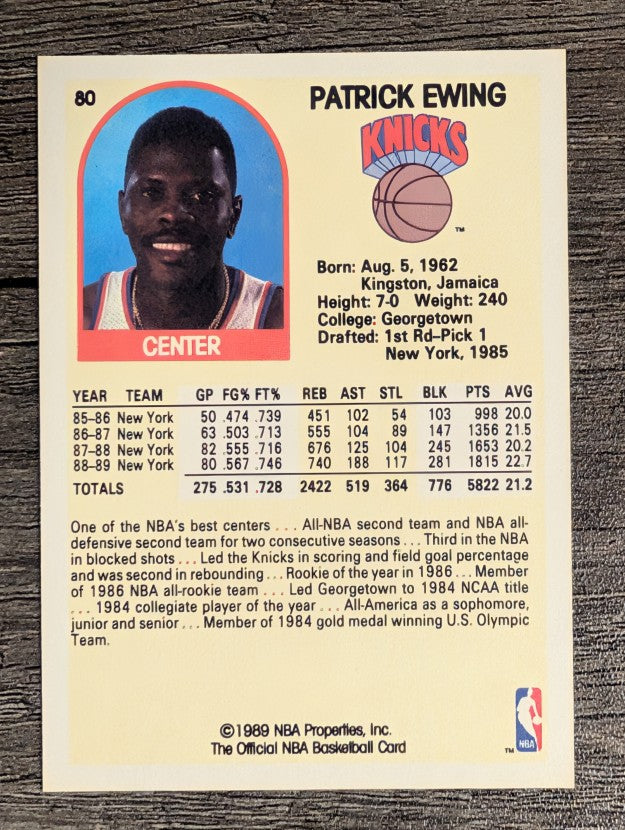 1989-90 Hoops #80 Patrick Ewing