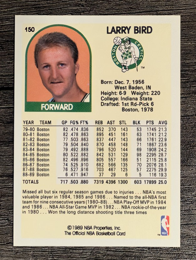 1989-90 Hoops #150 Larry Bird