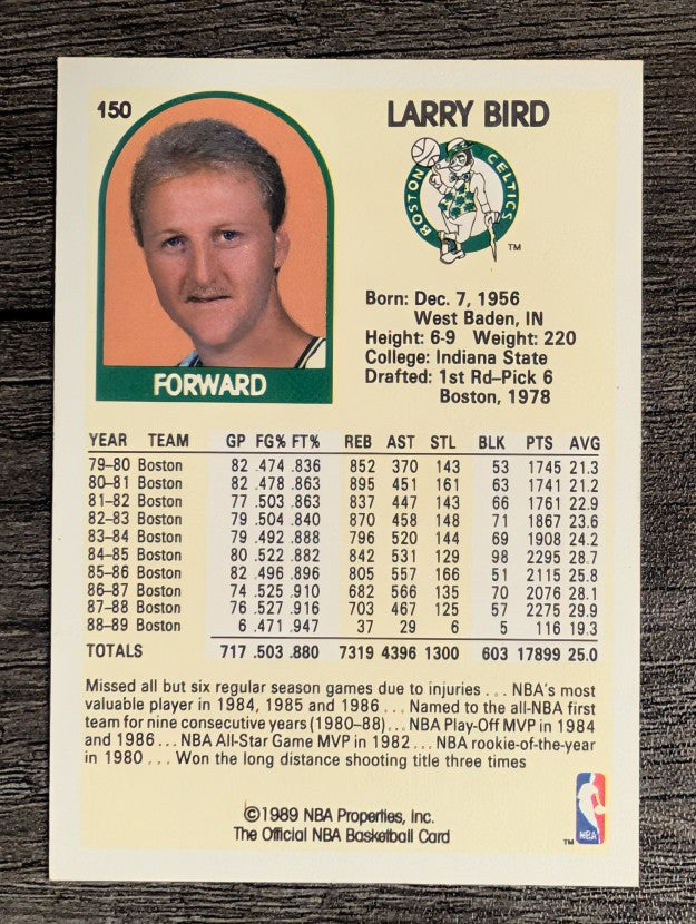 1989-90 Hoops #150 Larry Bird (EXMT)