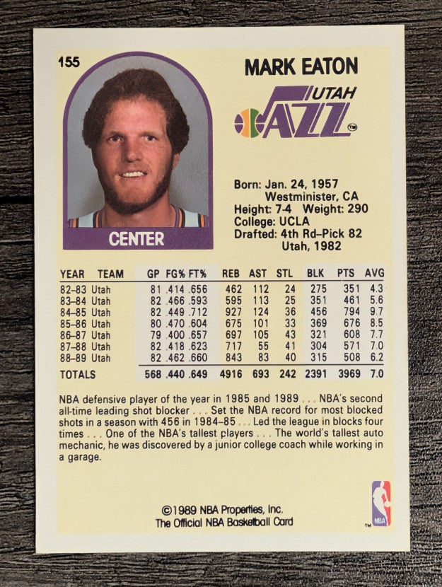 1989-90 Hoops #155 Mark Eaton