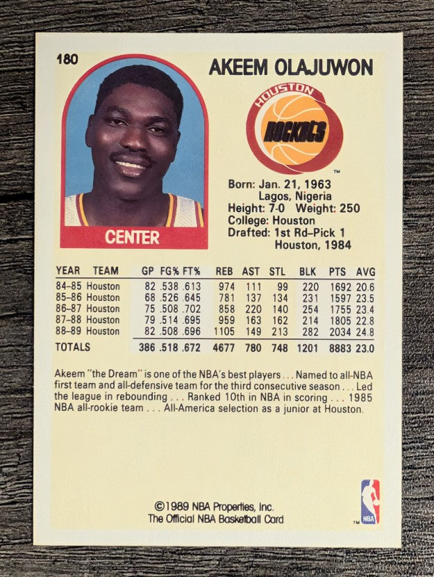 1989-90 Hoops #180 Hakeem Olajuwon