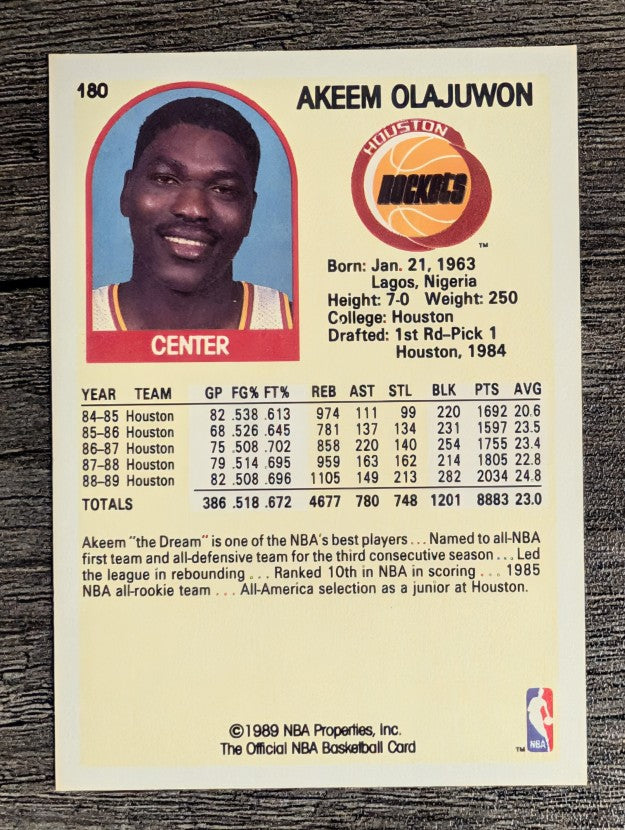 1989-90 Hoops #180 Hakeem Olajuwon